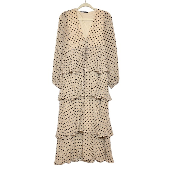 ZARA Polka Dot Tiered Maxi Dress. Size XS - Picture 6 of 16